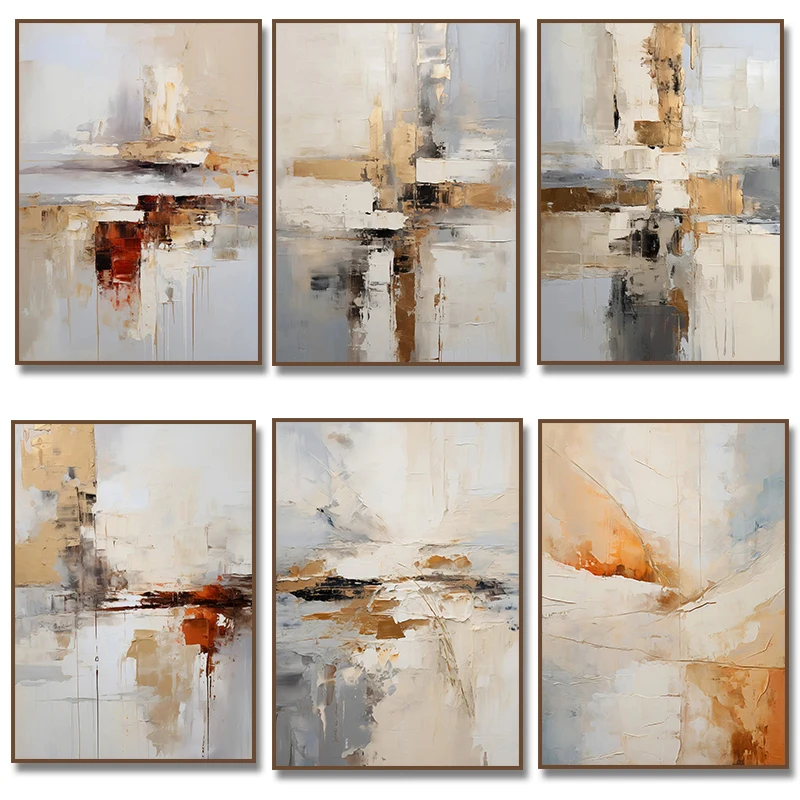 Home Decor Minimal - Neutral Landscape Canvas Painting Prints, Abstract