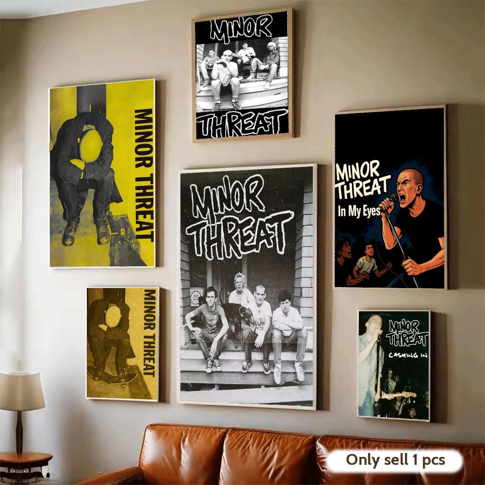 Home Decor Living Room Ideas - Rock Band M-Minor Threat Poster Modern