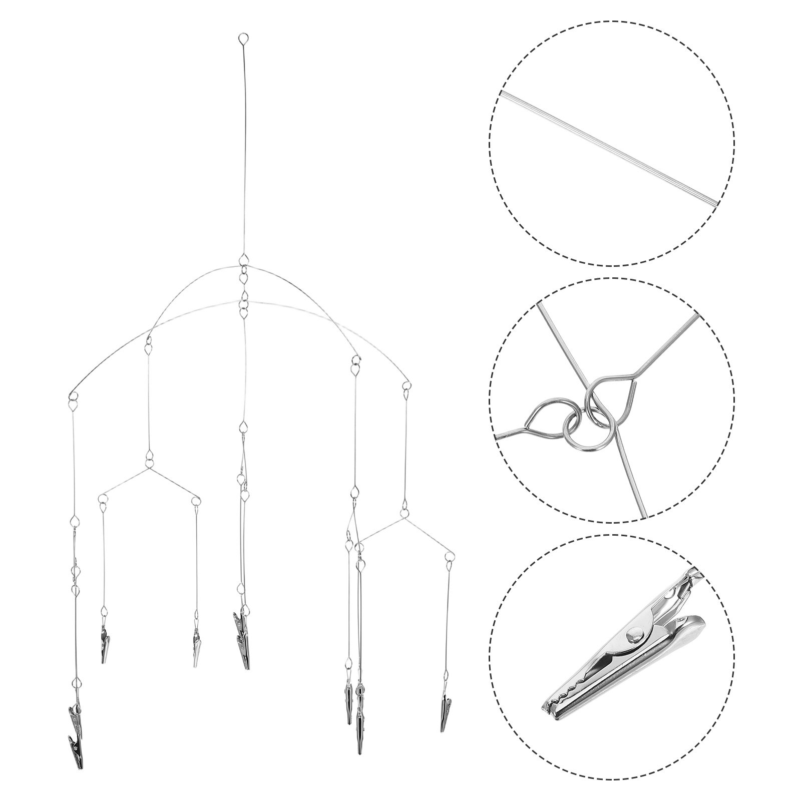 Boho Wind Chimes - Stainless Steel Hanging Photo Display Rotating