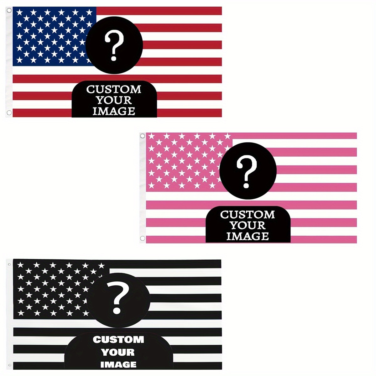 Home Decor Fabric - 1pc Custom Classic Pink/Black American Flag,