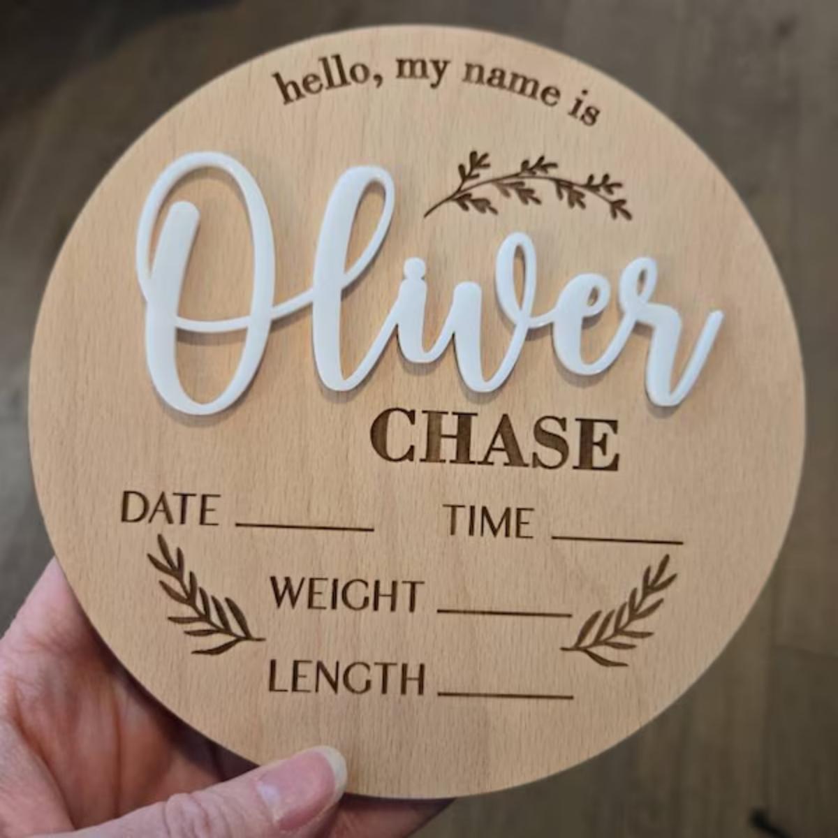 Home Decor Unique - 1Pc Custom Baby Announcement Sign Wooden