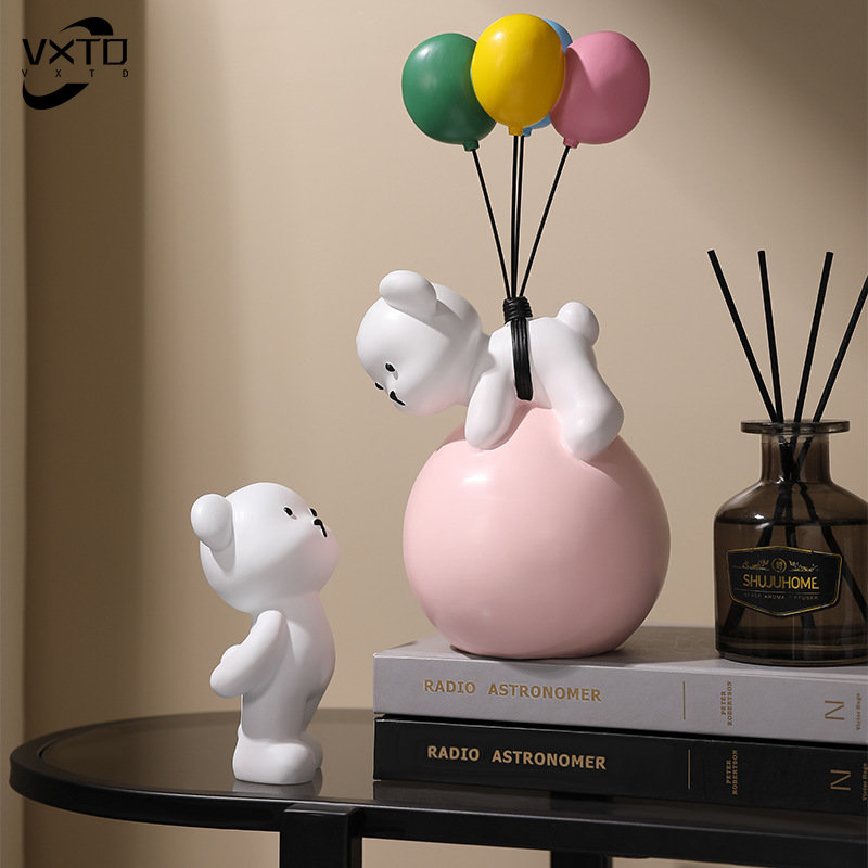 Home Decor Ikea - Nordic Balloon Flying Bear Rabbit Resin