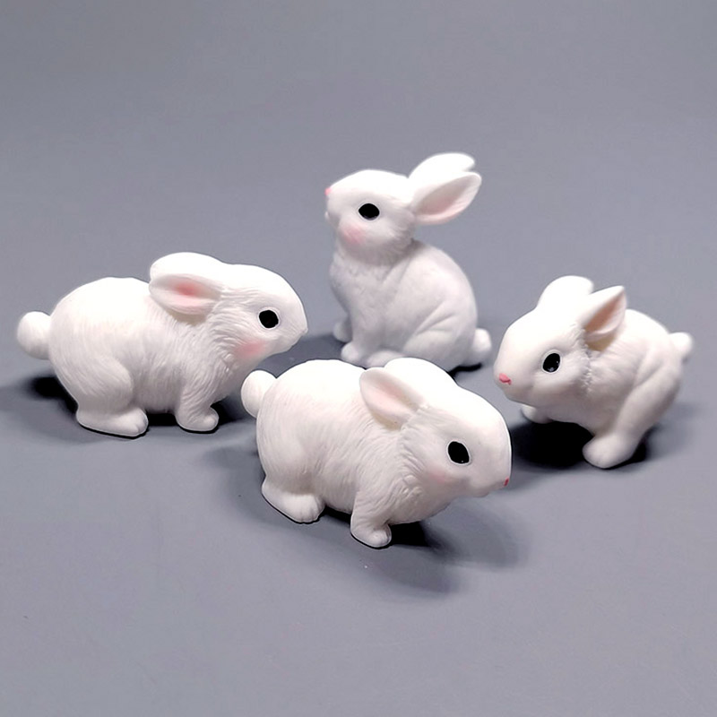 Home Decor Ikea - Artificial White Rabbits Easter Decoration Simulation