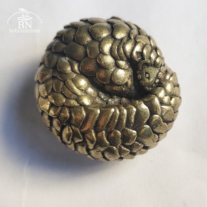 Home Decor Ikea - Solid Brass Spherical Pangolin Figurine Miniature