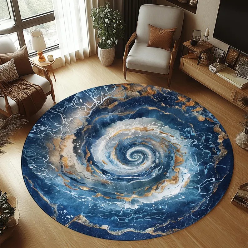 Home Decor Trend 2026 - 2D Polar Bear Round Rug Ice