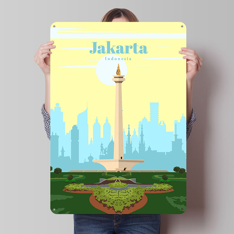 Home Decor Jakarta - Travel to Jakarta Printing Poster Customized