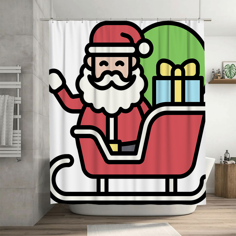 Home Xmas Decor Ideas - TU Christmas Santa Claus Shower Curtain