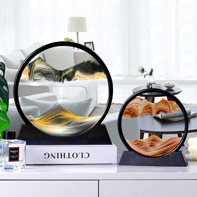 Sand Art Picture - Moving Sand Art Picture Round Glass