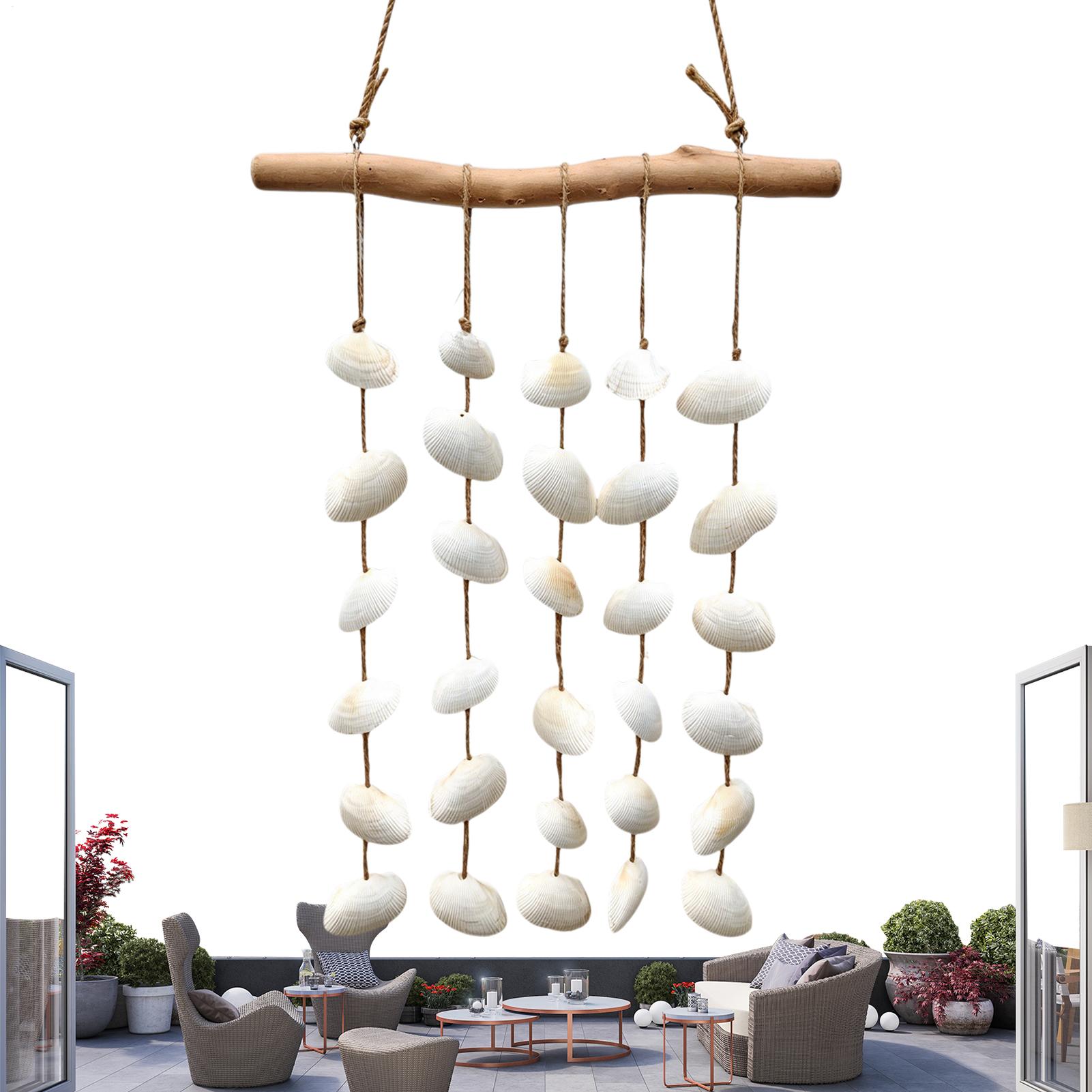Boho Wind Chimes - Floating Wood Shell Wall Art Decoration