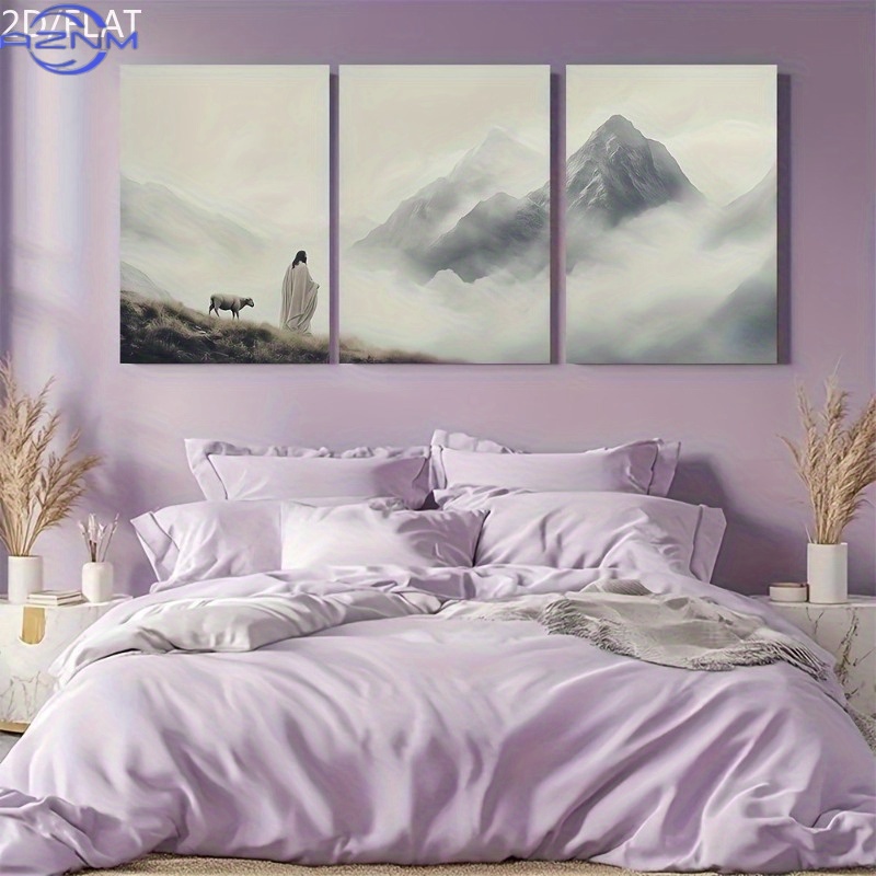 2D/FLAT 3pcs LakelzDecor Jesus - Home Decor Jesus 评论和价格