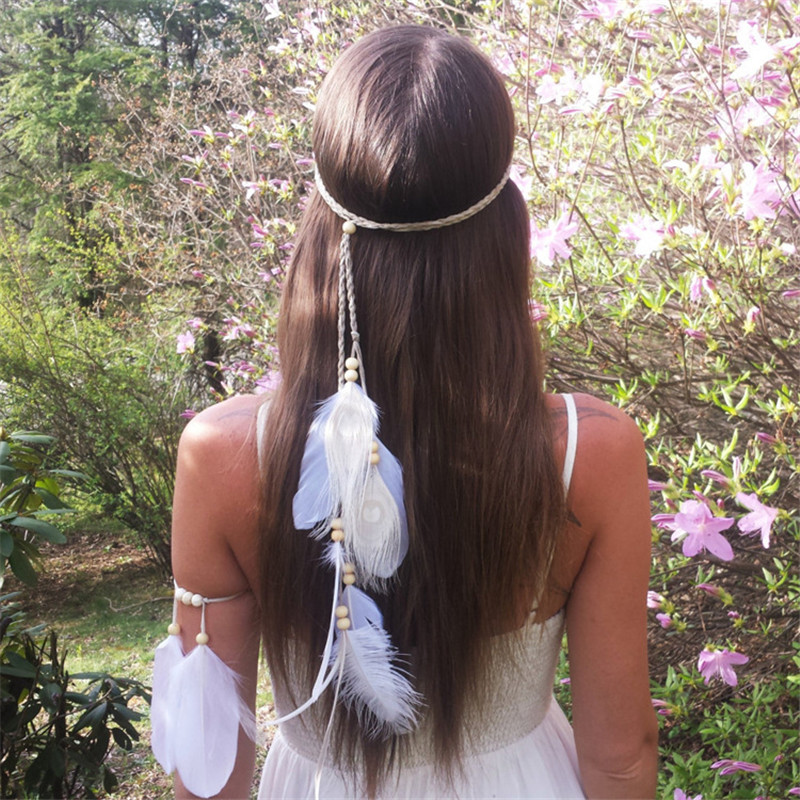 The Indian White Feather Headb - Home Decor Indonesia 评论和价格