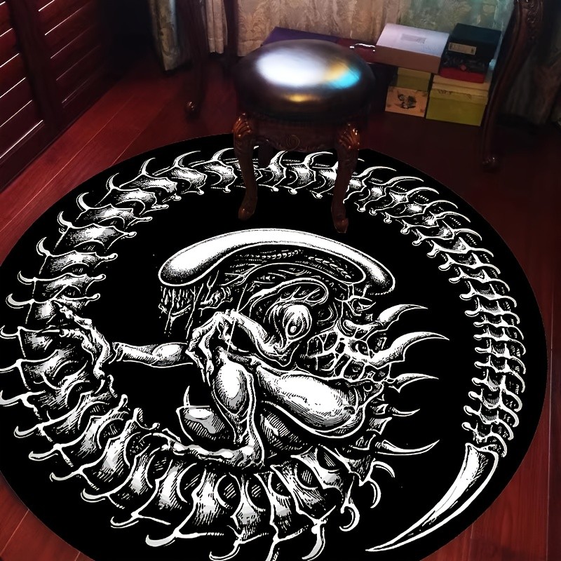 Round Alien Xenomorph Rug Sci- - Home Decor Trend 2026 评论和价格
