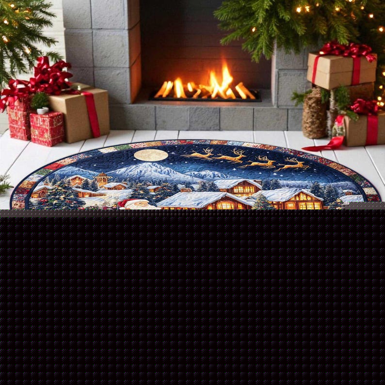 Santa Sleigh Christmas Round D - Home Xmas Decor Ideas 评论和价格