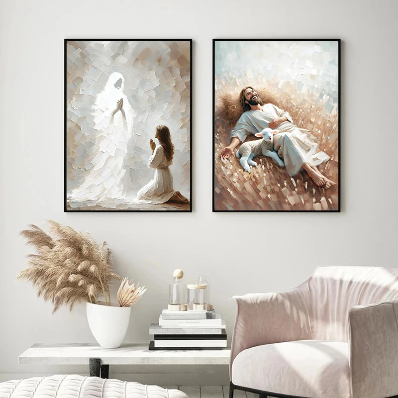 1pc frameless,Walking on Water - Home Decor Jesus 评论和价格