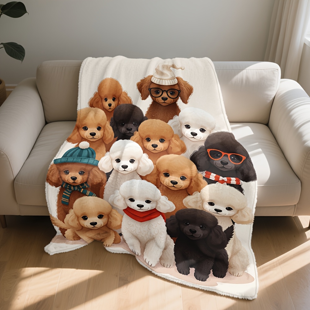 Fluffy Dog Friends Blanket Thr - Home Xmas Decor Ideas 评论和价格