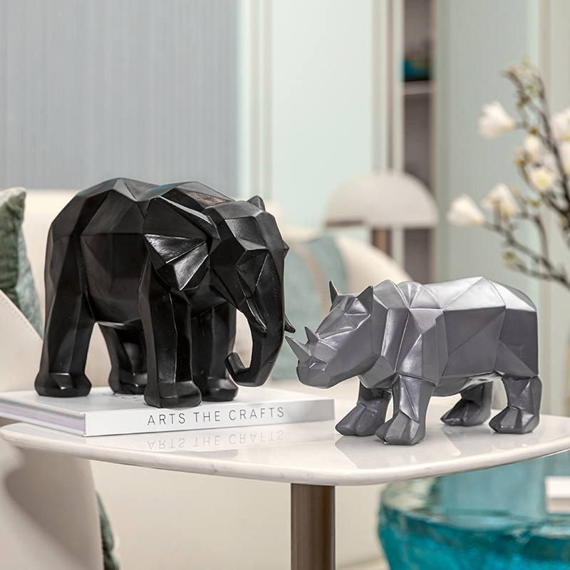 Resin Rhinoceros Elephant Stat - Abstract Sculpture Resin 评论和价格