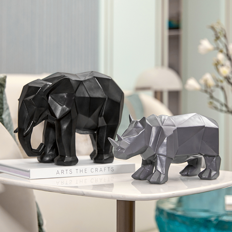 Resin Rhinoceros Elephant Stat - Abstract Sculpture Resin 评论和价格