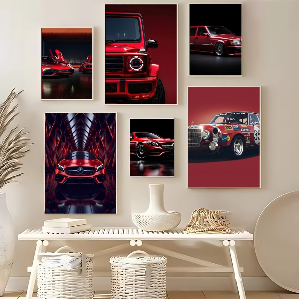 Red M-Mercedes B-Benz Poster M - Home Decor Living Room Ideas 评论和价格