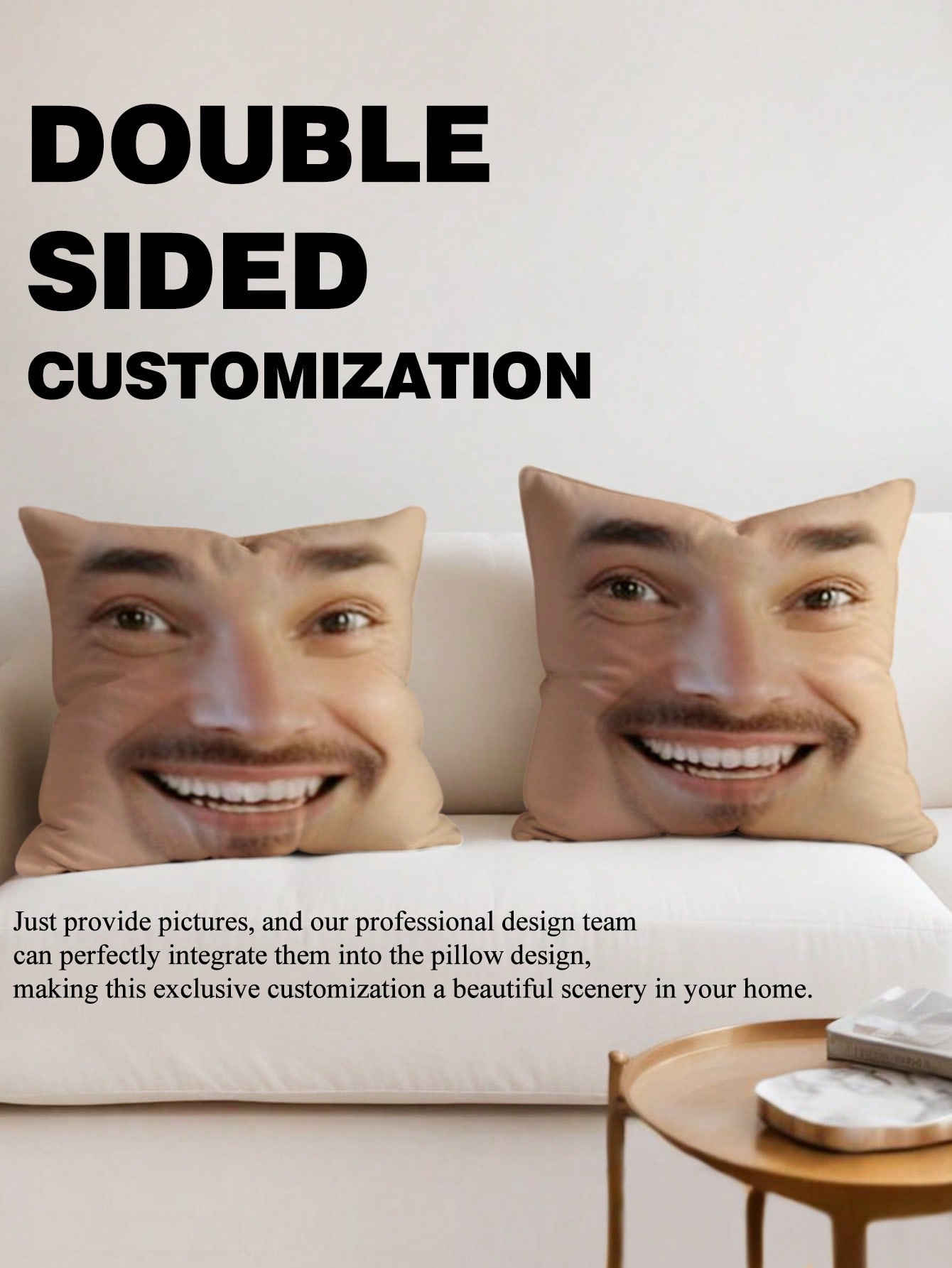1pc Custom Face Square Pillow  - Home Decor Fabric 评论和价格