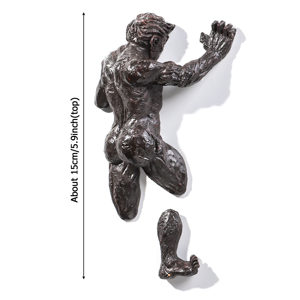 3D Through Wall Figure Sculptu - Abstract Sculpture Resin 评论和价格