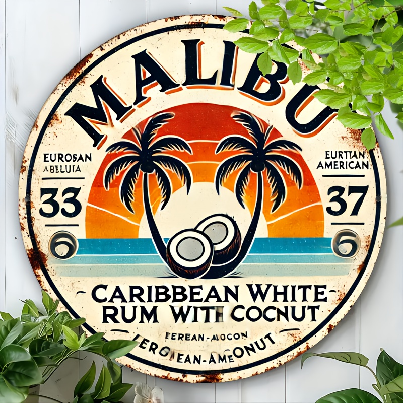 Vintage Malibu Rum Coconut Alu - Home Decor Tree 评论和价格