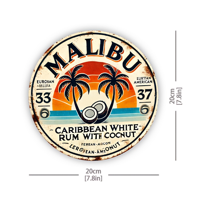 Vintage Malibu Rum Coconut Alu - Home Decor Tree 评论和价格