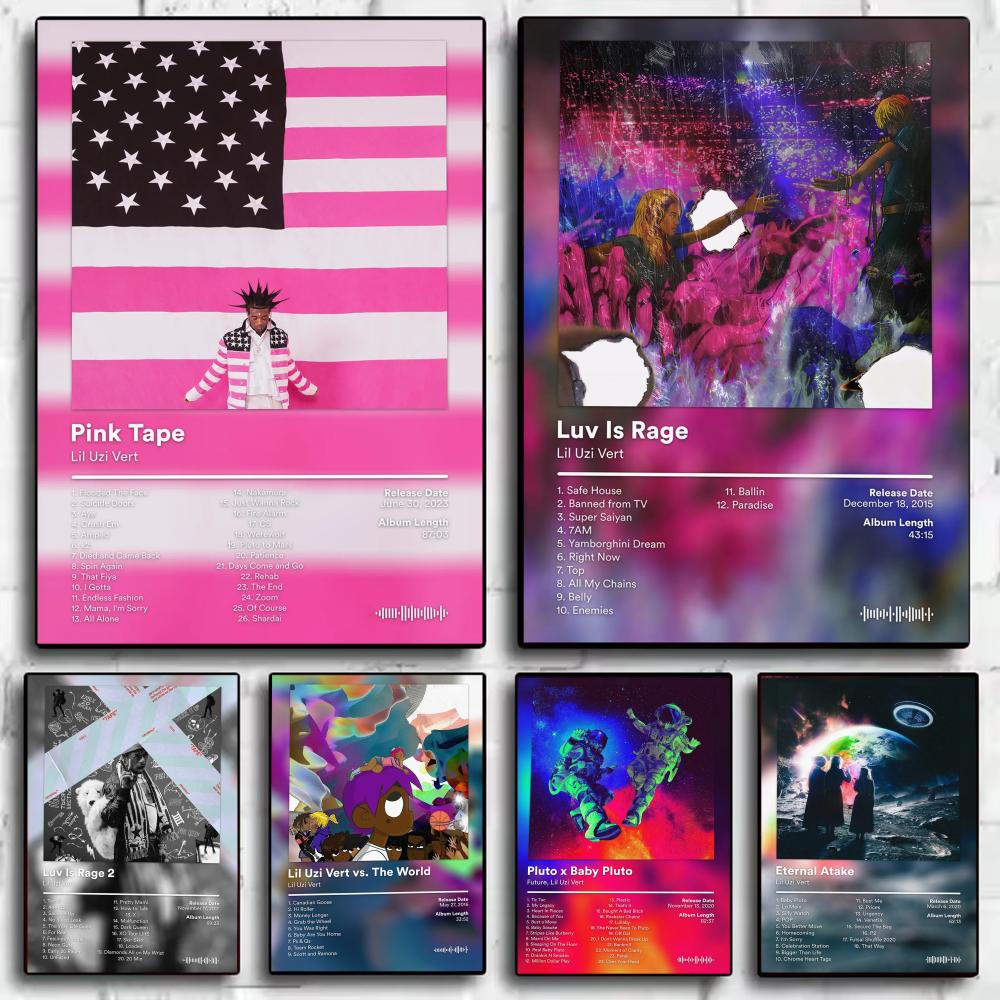 Lil U-Uzi V-Vert Album Poster  - Home Decor Living Room Ideas 评论和价格