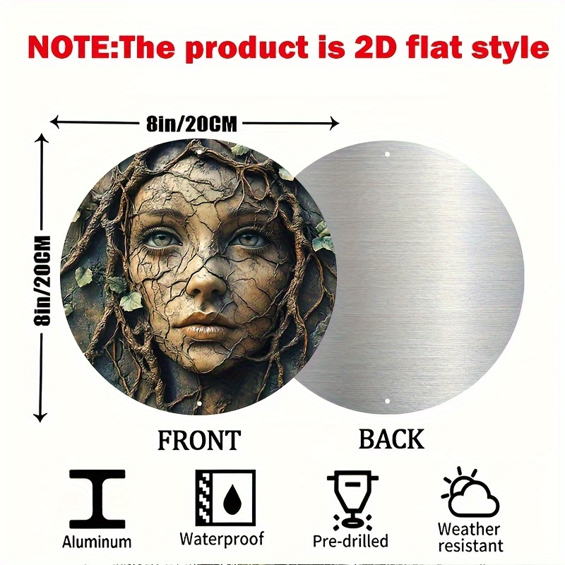 2D Flat, Vintage Aluminum Roun - Home Decor Tree 评论和价格