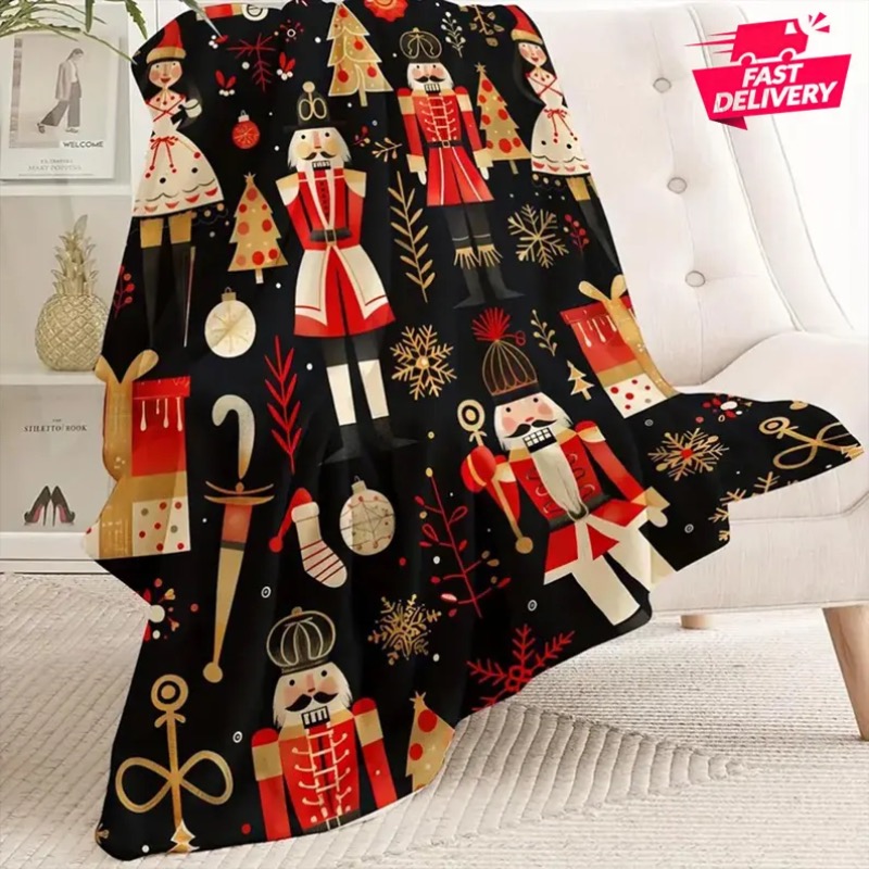 Christmas Blanket Reindeer Hol - Home Xmas Decor Ideas 评论和价格