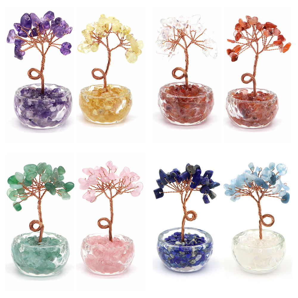 Natural Gemstone Crystal Lucky - Home Decor Tree 评论和价格