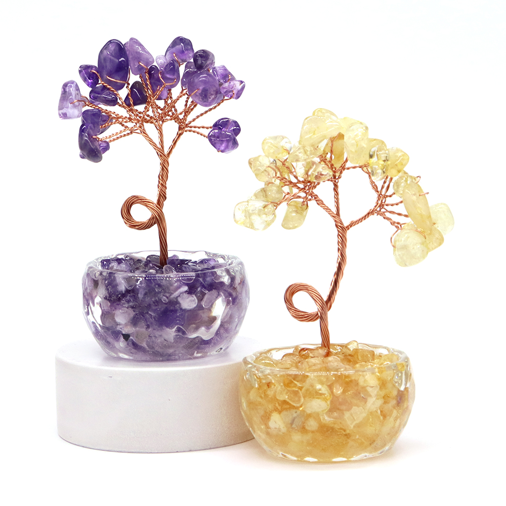 Natural Gemstone Crystal Lucky - Home Decor Tree 评论和价格