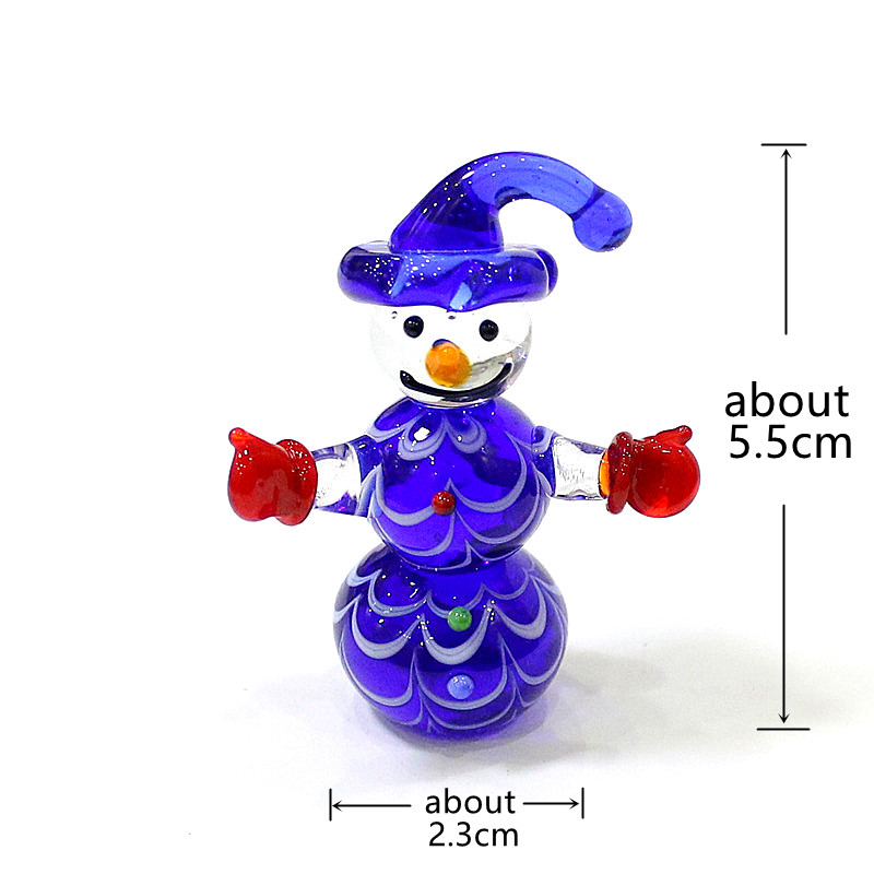 Mini Glass Snowman Figurine Cu - Home Xmas Decor Ideas 评论和价格