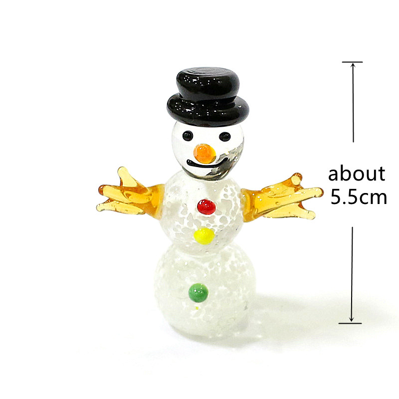 Mini Glass Snowman Figurine Cu - Home Xmas Decor Ideas 评论和价格
