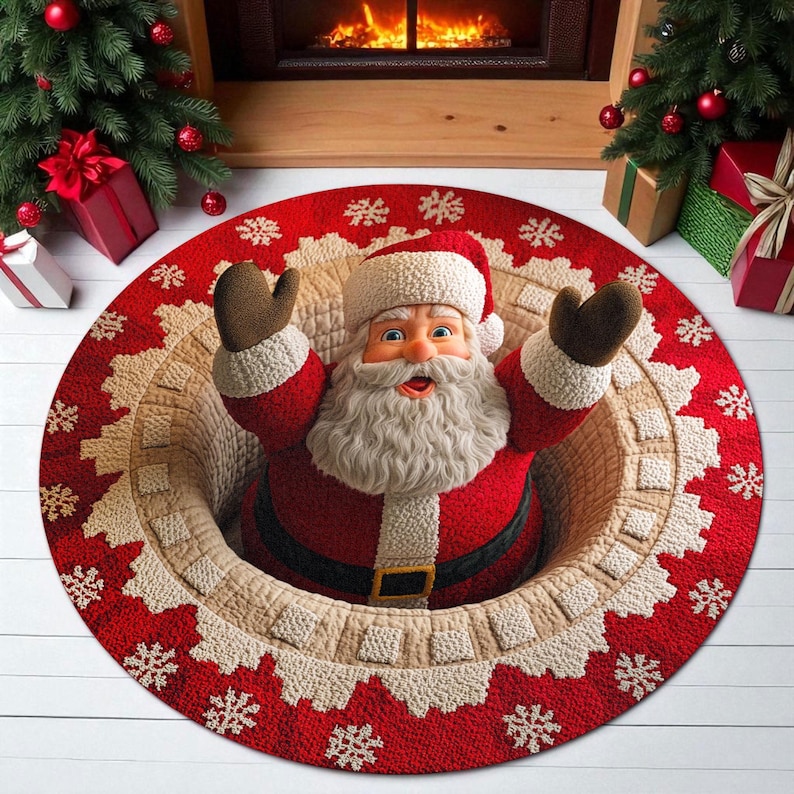 Christmas Santa Claus Round Do - Home Xmas Decor Ideas 评论和价格