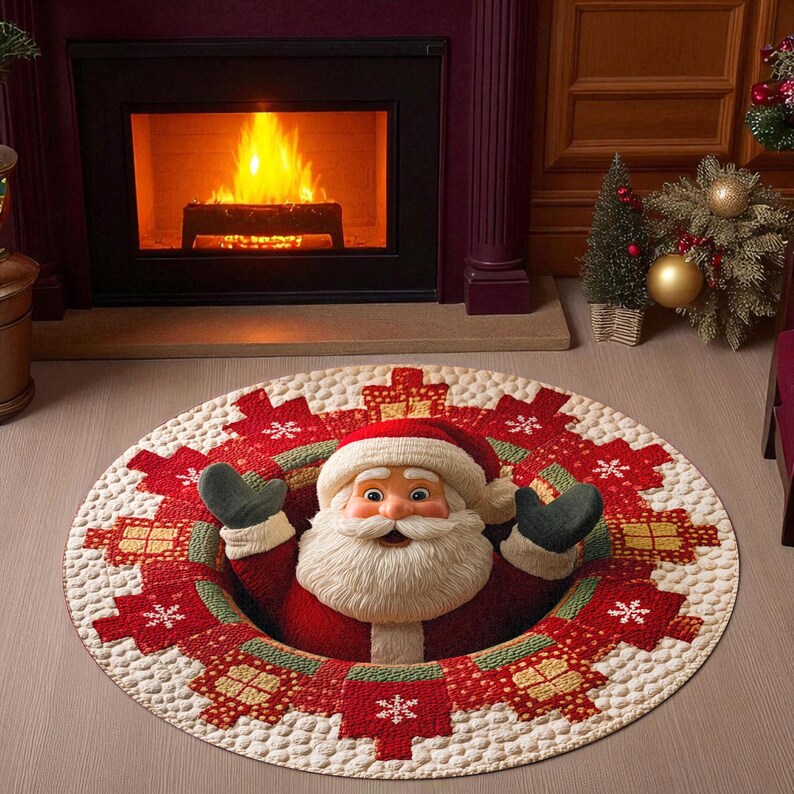 Christmas Santa Claus Round Do - Home Xmas Decor Ideas 评论和价格