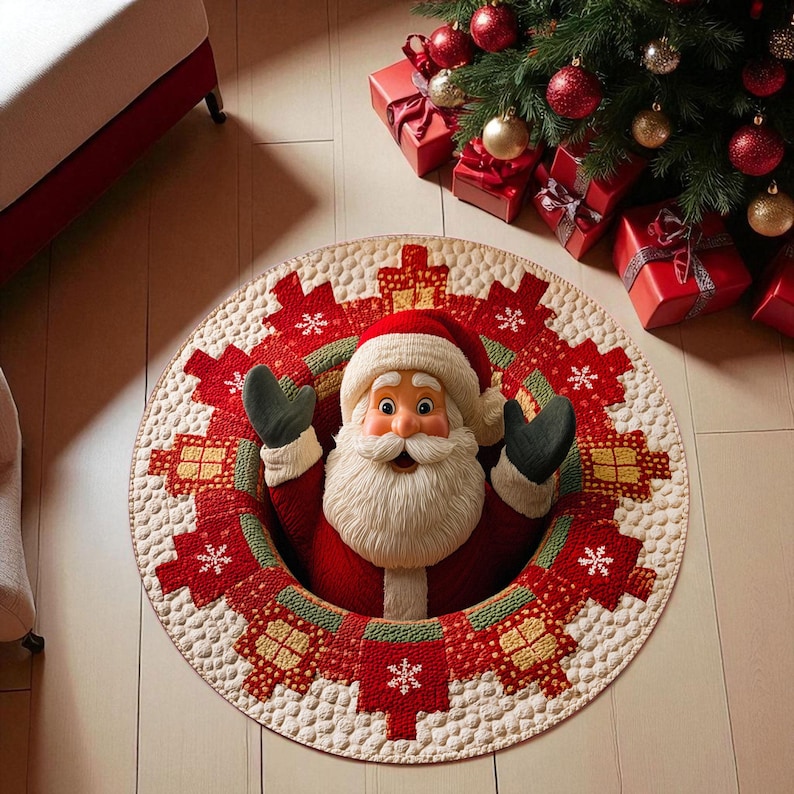 Christmas Santa Claus Round Do - Home Xmas Decor Ideas 评论和价格
