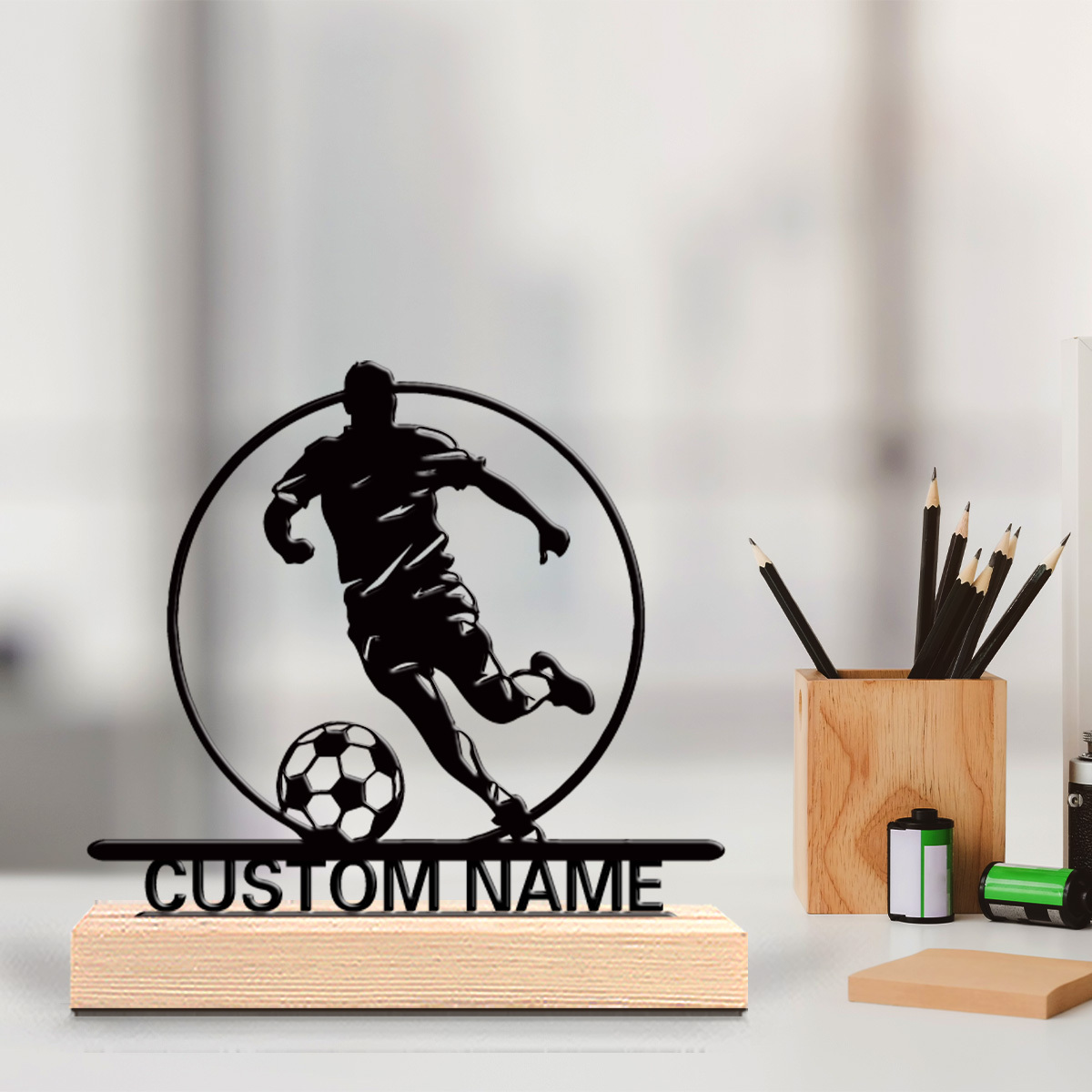 Custom Soccer Player Metal Sta - Home Decor Unique 评论和价格