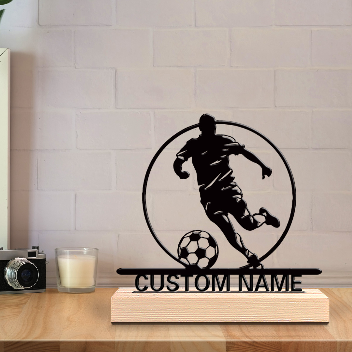 Custom Soccer Player Metal Sta - Home Decor Unique 评论和价格