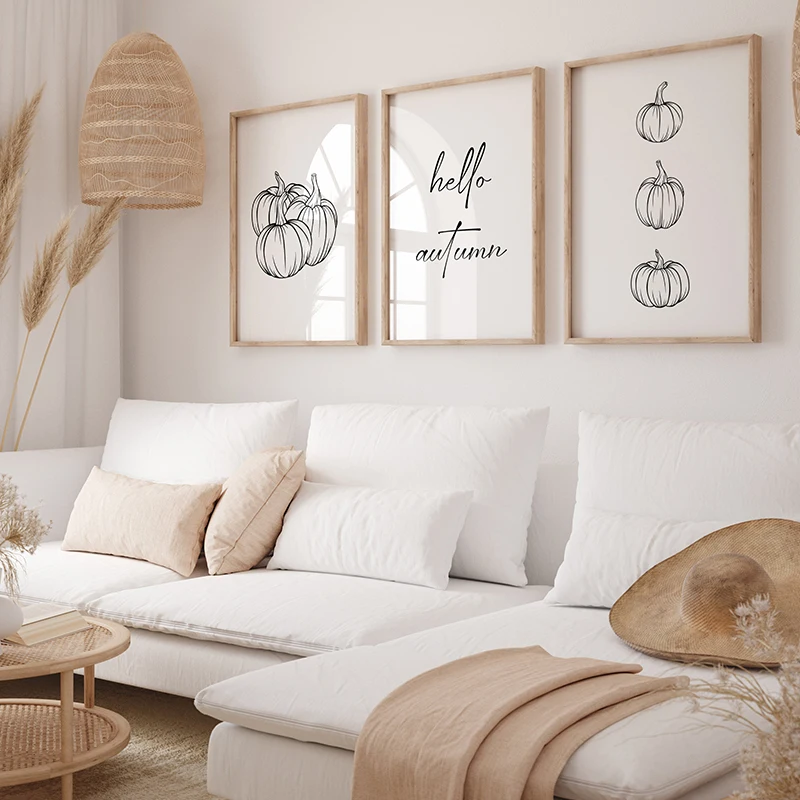 Set of 3 Pumpkin Minimalism Bl - Home Decor Minimal 评论和价格