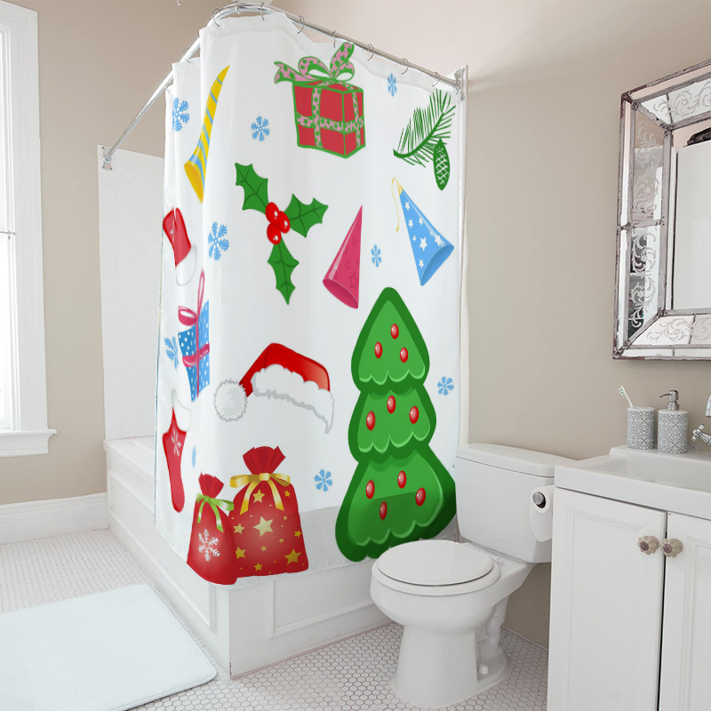 TU Shower Curtain Christmas Fo - Home Xmas Decor Ideas 评论和价格