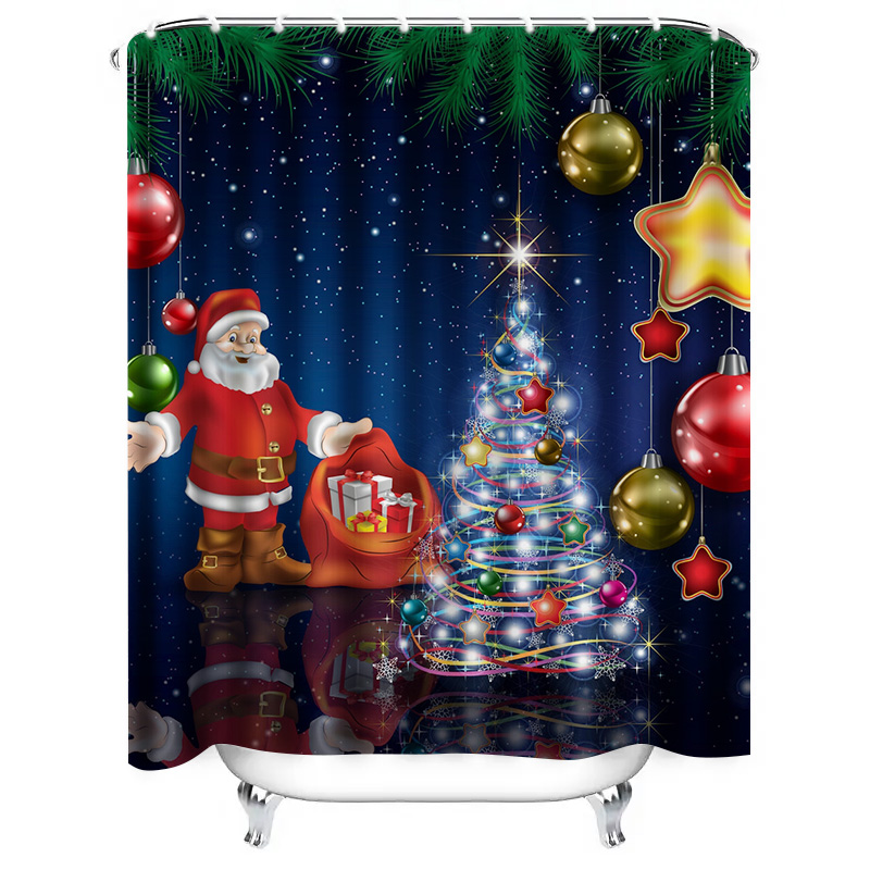 TU Christmas Shower Curtain Sa - Home Xmas Decor Ideas 评论和价格