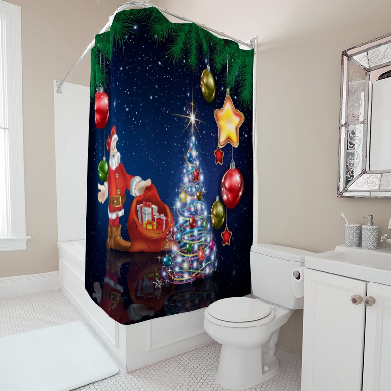 TU Christmas Shower Curtain Sa - Home Xmas Decor Ideas 评论和价格