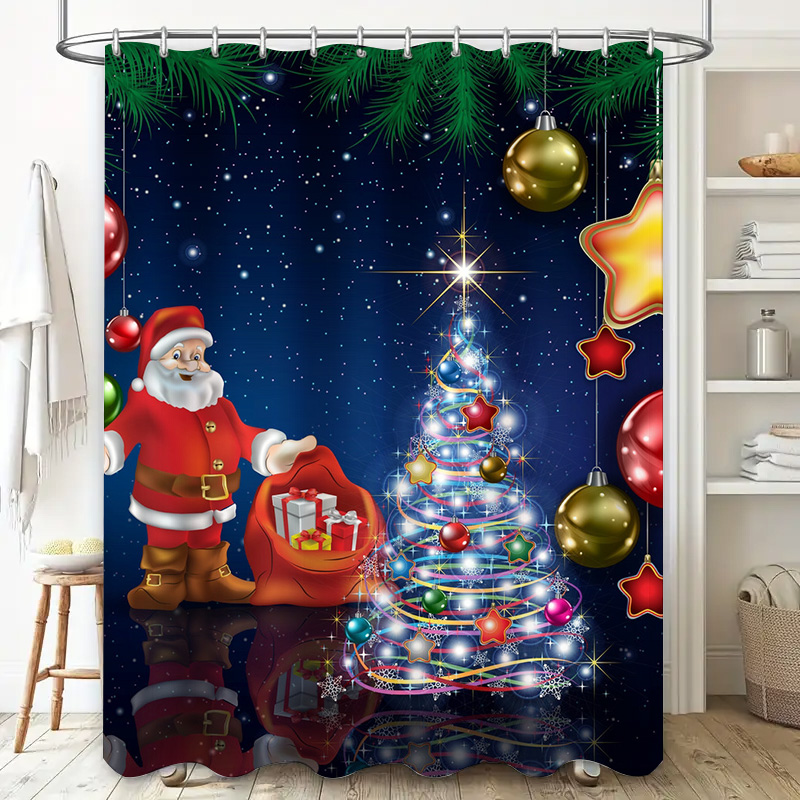 TU Christmas Shower Curtain Sa - Home Xmas Decor Ideas 评论和价格