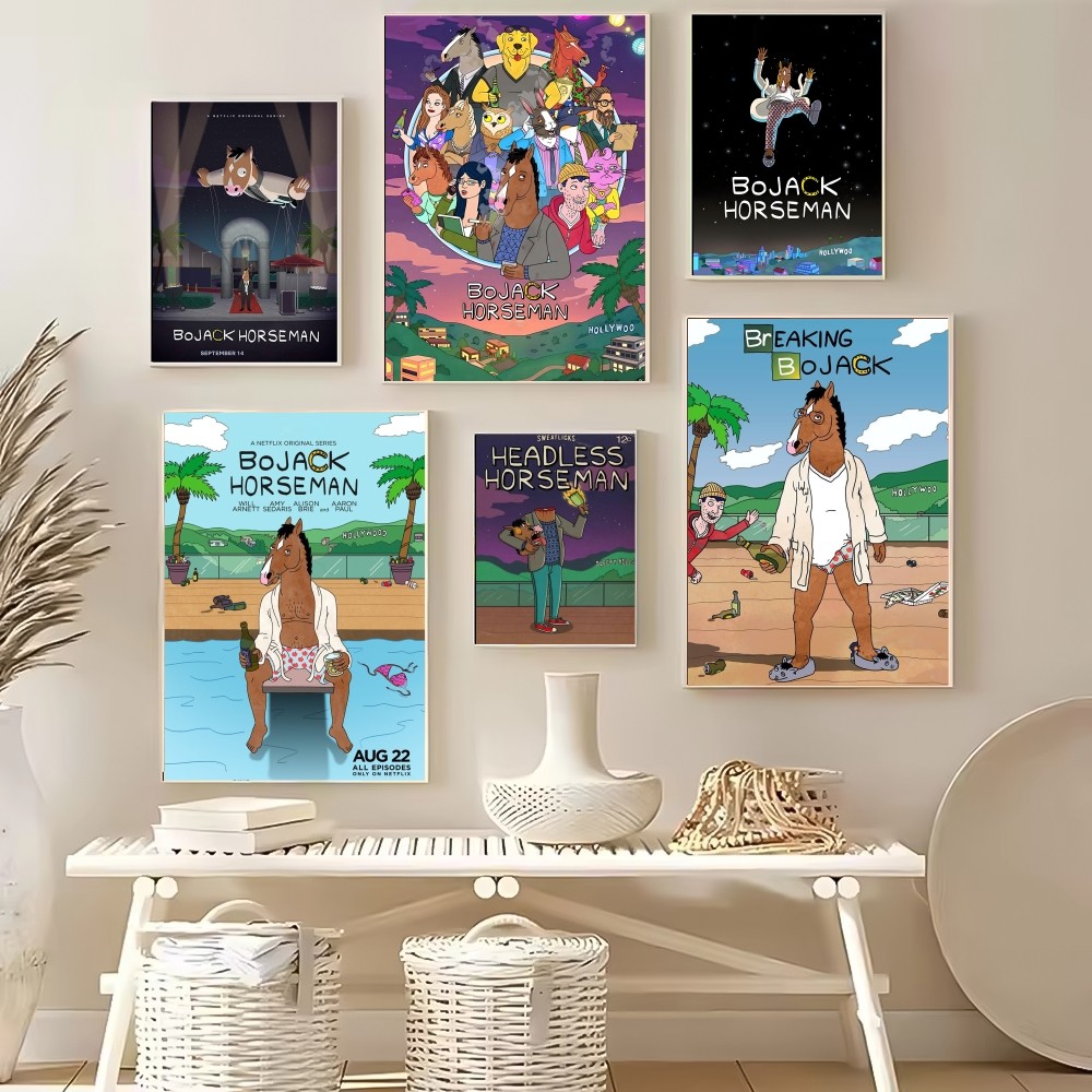 B-BoJack Cartoon H-Horseman Po - Home Decor Living Room Ideas 评论和价格