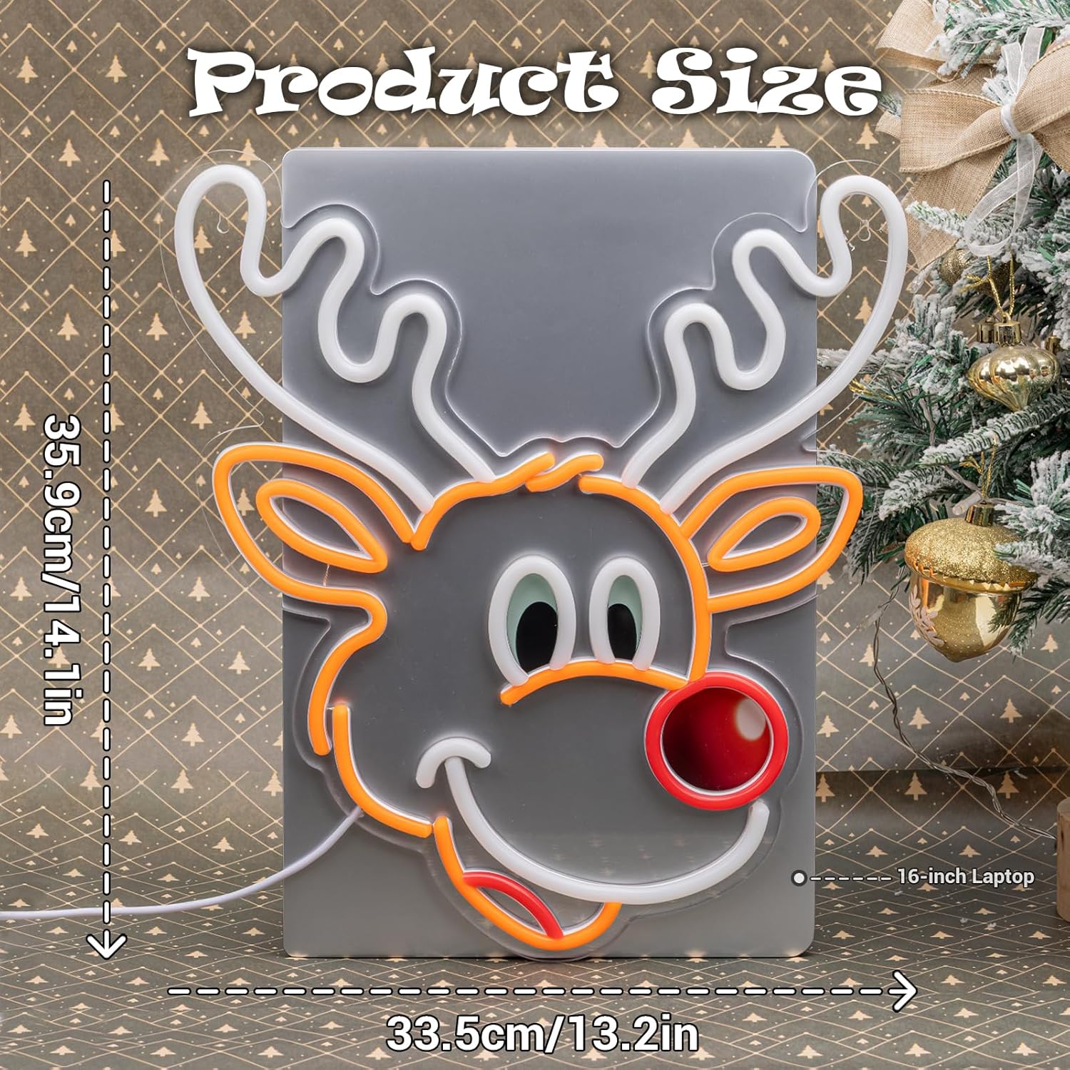 Cute Christmas Reindeer Neon S - Home Xmas Decor Ideas 评论和价格