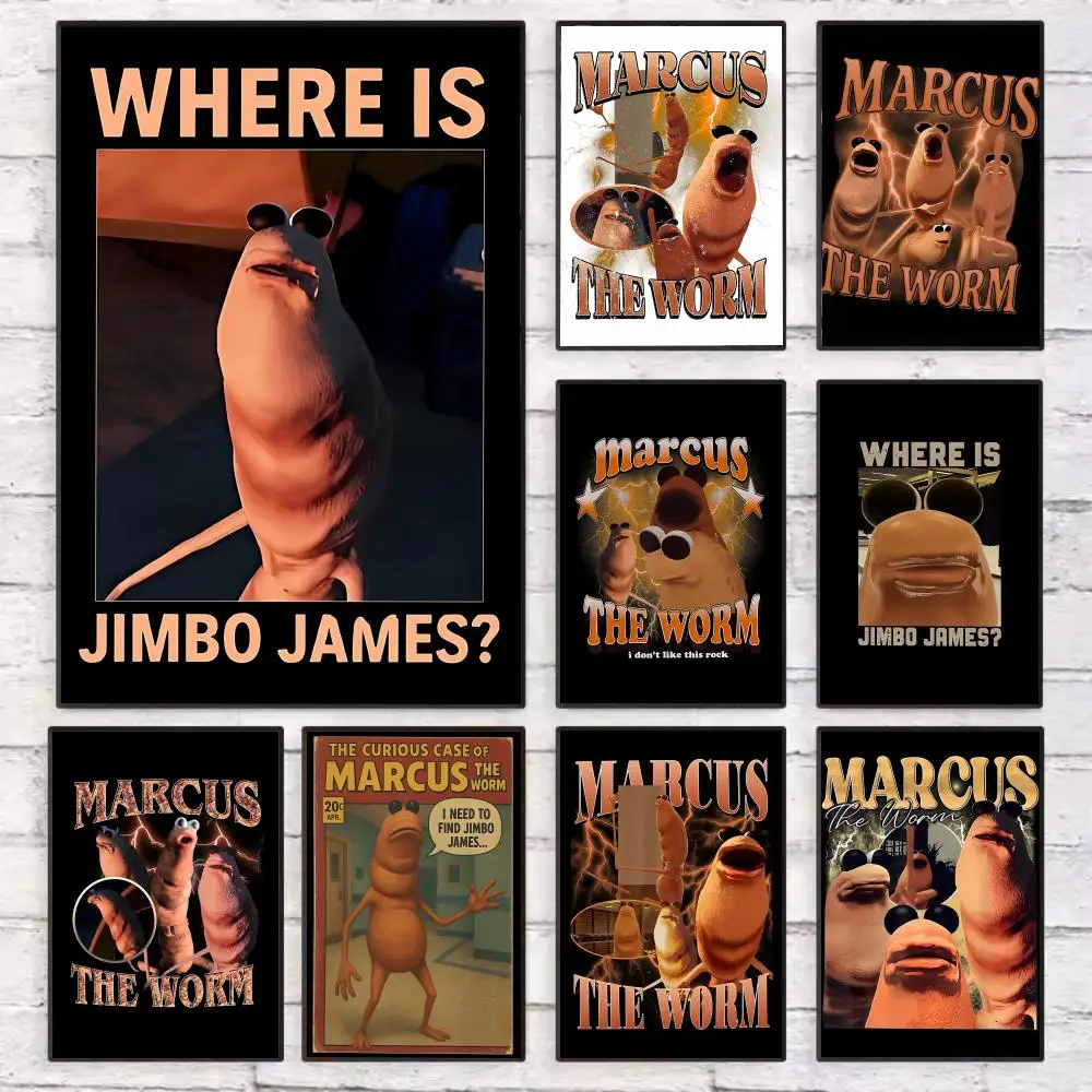 The Worm Funny Marcus  Poster  - Home Decor Living Room Ideas 评论和价格