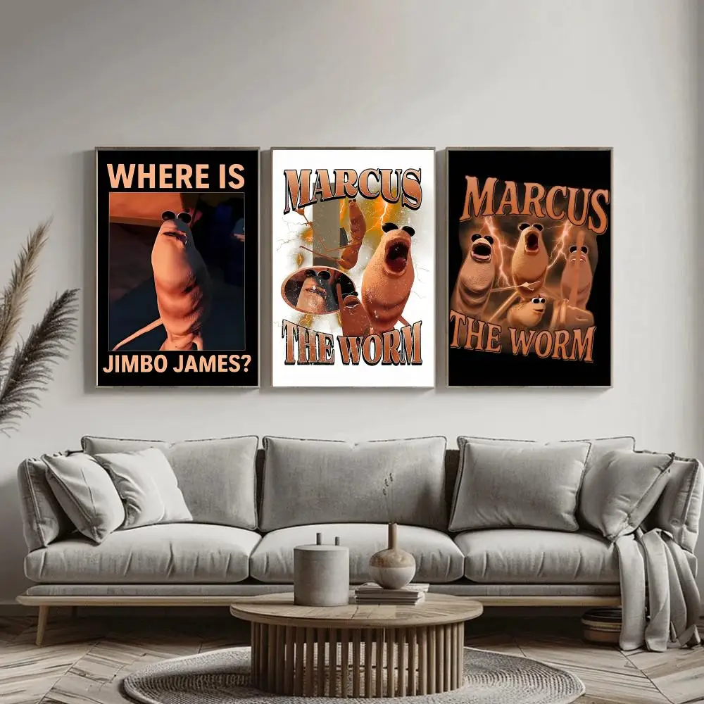The Worm Funny Marcus  Poster  - Home Decor Living Room Ideas 评论和价格