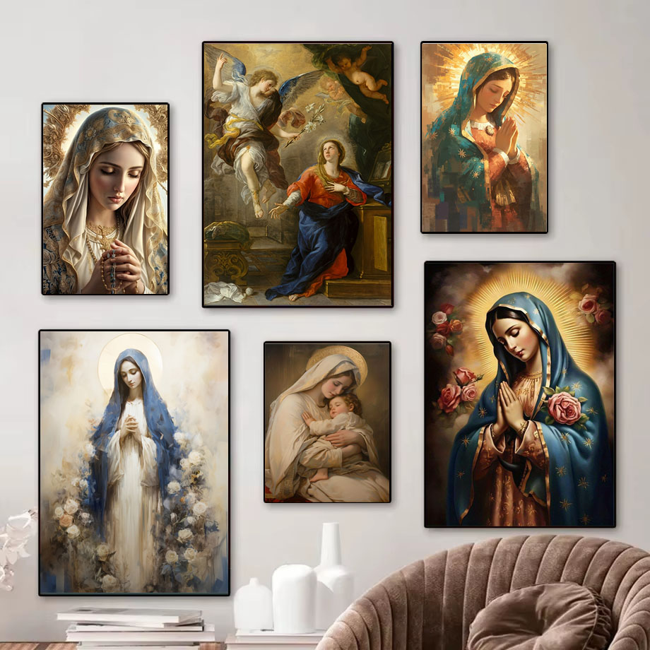 1pc Vintage Virgin Mary and Je - Home Decor Jesus 评论和价格