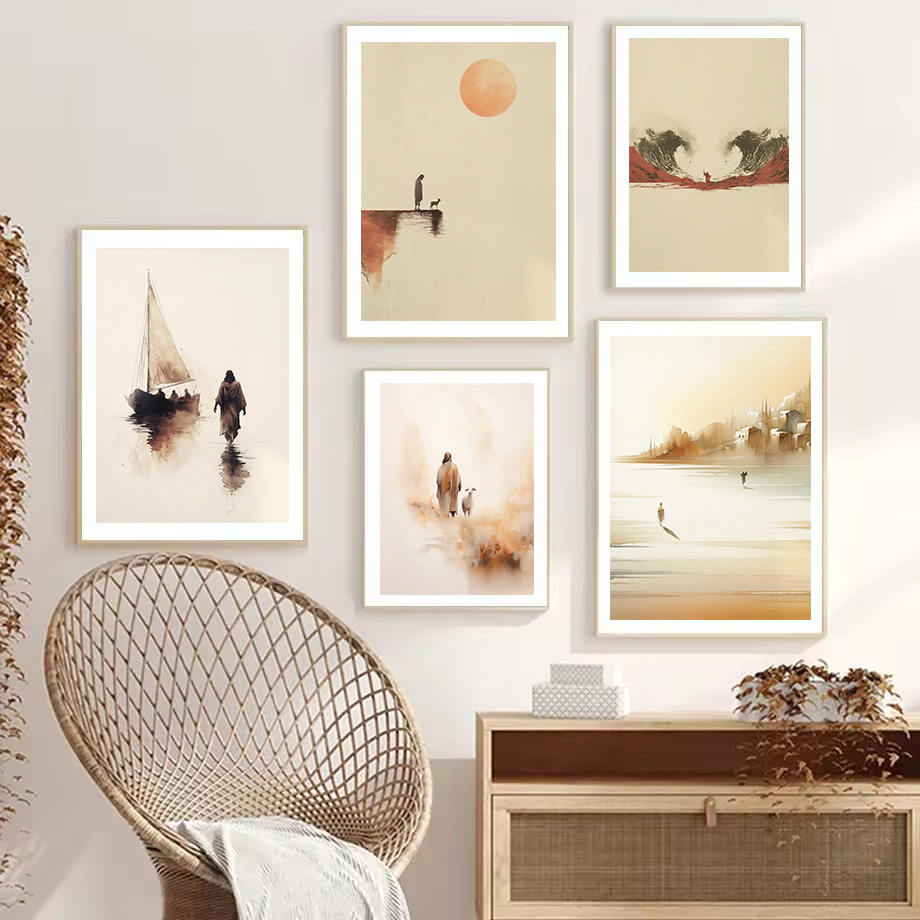 Watercolor Jesus leaves the 99 - Home Decor Jesus 评论和价格