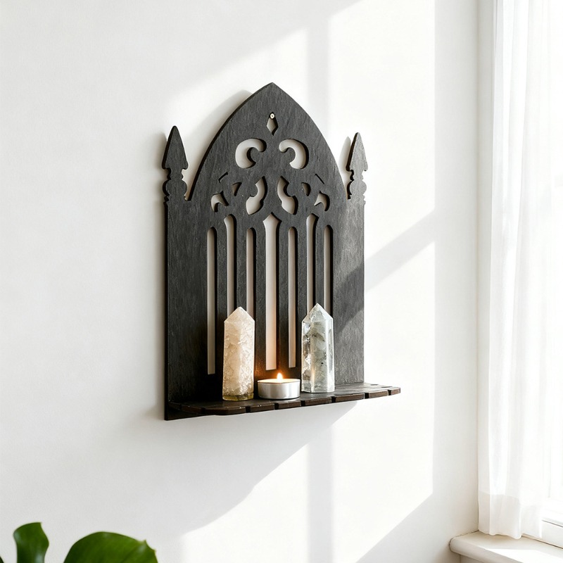 Bohemian Gothic Black Wood Wal - Home Decor Living Room Ideas 评论和价格